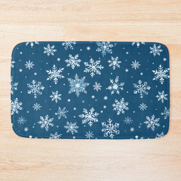 Item preview, Snowflake winter pattern on blue background designed and sold by mliotard.