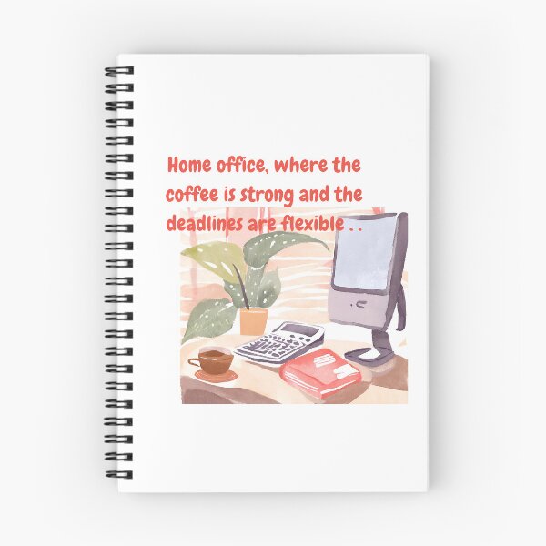 Item preview, Home office, where the coffee is strong and the deadlines are flexible - Watercolor Illustration designed and sold by PixelBadBunny.