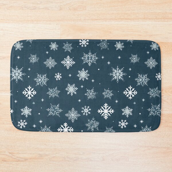 Item preview, Snowflake winter pattern on blue background designed and sold by mliotard.