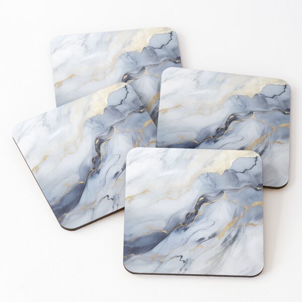 Item preview, Gold and blue marble art cracked stone art snow  designed and sold by zoldi.