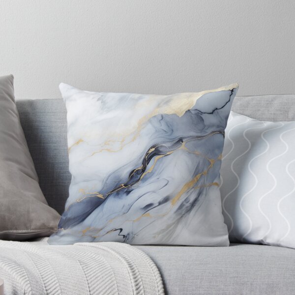 Item preview, Gold and blue marble art cracked stone art snow  designed and sold by zoldi.