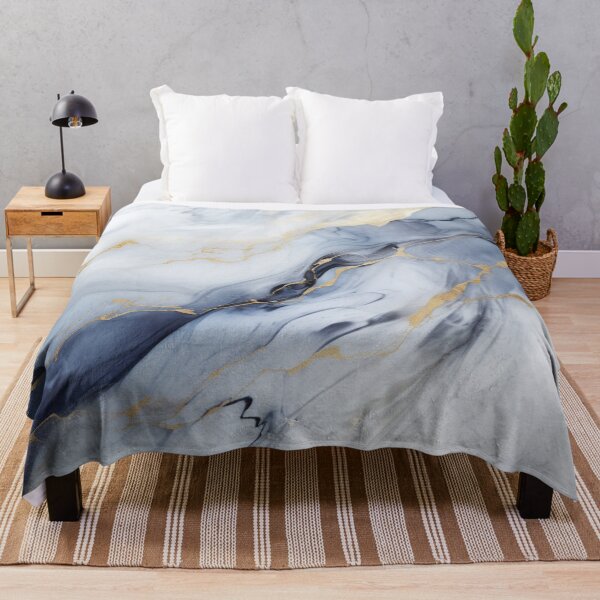 Item preview, Gold and blue marble art cracked stone art snow  designed and sold by zoldi.