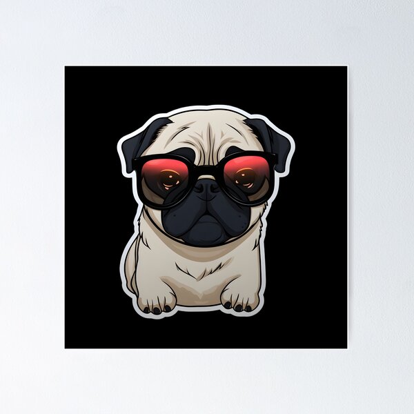 Pug Sunglasses Dog Owner Art Print for Sale by Mealla