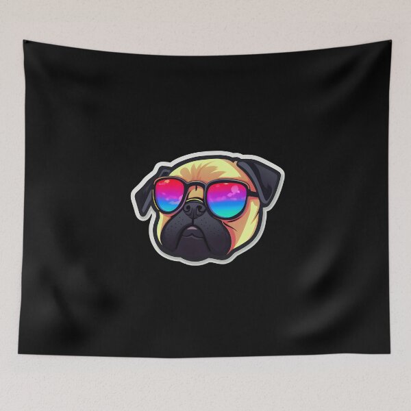 Item preview, Silly Glasses Pug designed and sold by CUTEDOGGIEZ.
