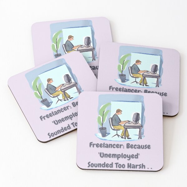 Item preview, Freelancer: Because 'Unemployed'  Sounded Too Harsh - Watercolor Illustration designed and sold by PixelBadBunny.
