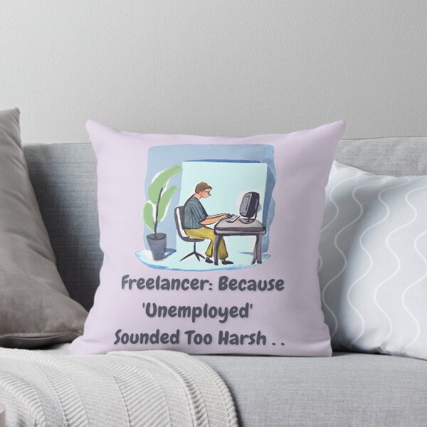 Item preview, Freelancer: Because 'Unemployed'  Sounded Too Harsh - Watercolor Illustration designed and sold by PixelBadBunny.