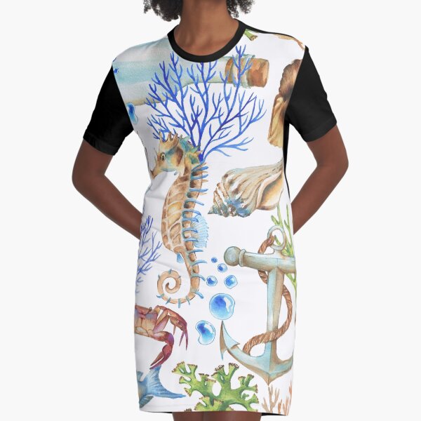 Living under the sea Graphic T-Shirt Dress