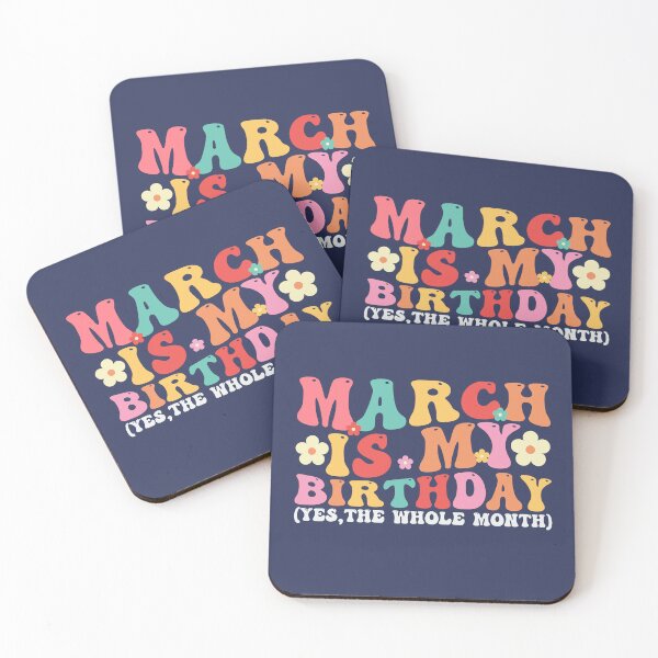 Item preview, March Is My Birthday Month Groovy Birthday Font designed and sold by ArtMeetsPizza.