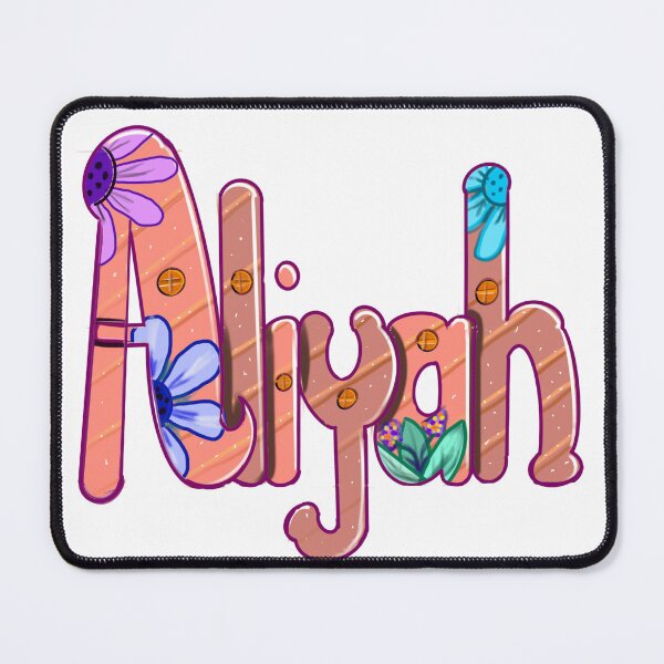 Item preview, Aliyah popular girls and women first name in peach and brown. Personalized personalised customised name Aliyah designed and sold by Artonmytee.