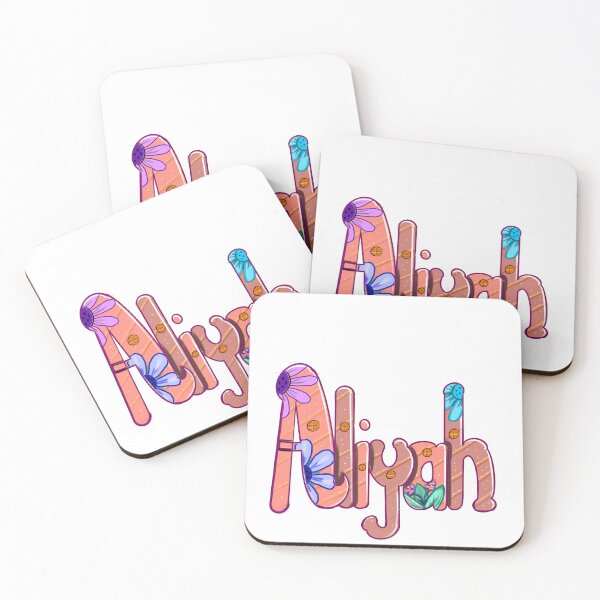 Item preview, Aliyah popular girls and women first name in peach and brown. Personalized personalised customised name Aliyah designed and sold by Artonmytee.