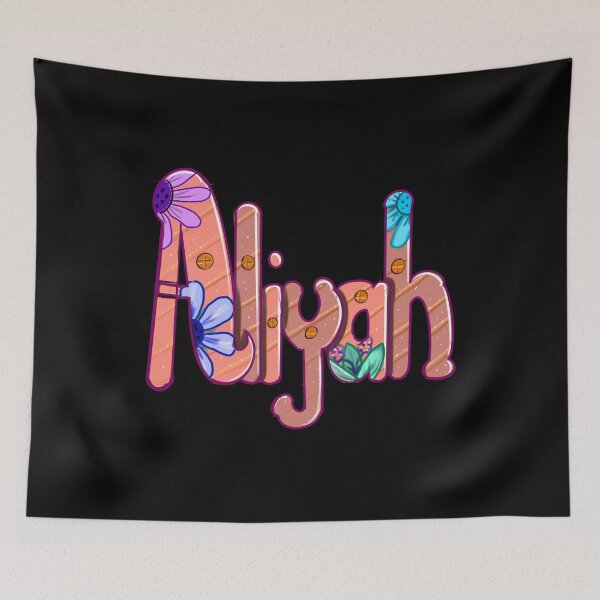 Item preview, Aliyah popular girls and women first name in peach and brown. Personalized personalised customised name Aliyah designed and sold by Artonmytee.