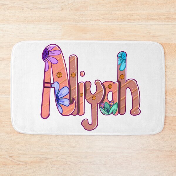 Item preview, Aliyah popular girls and women first name in peach and brown. Personalized personalised customised name Aliyah designed and sold by Artonmytee.