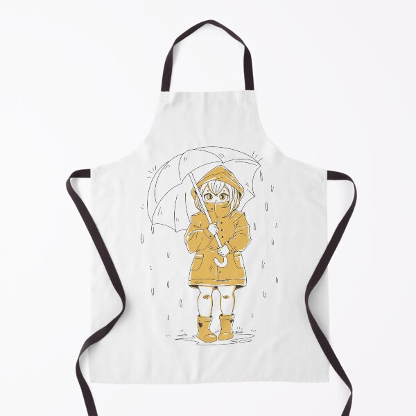 Item preview, Cute anime Girl with wearing a yellow an Umbrella In the Rain Raining designed and sold by DrawHandArt.