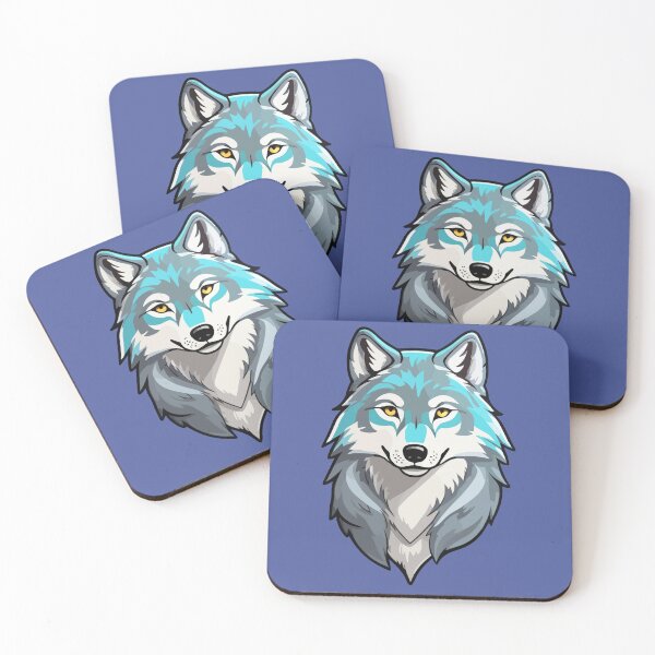 Item preview, Blue wolf looking ahead designed and sold by StickerLab4.