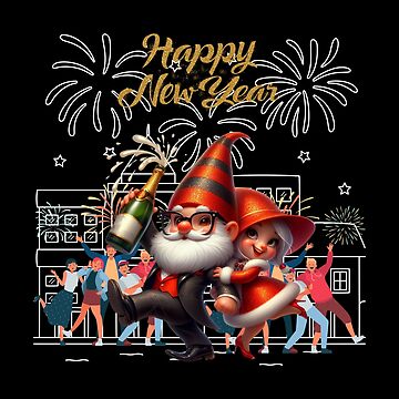 Happy New Year 2024 Goodbye 2023 Gnomes Dance Sticker For Sale By   Raf,360x360,075,t,fafafa Ca443f4786 