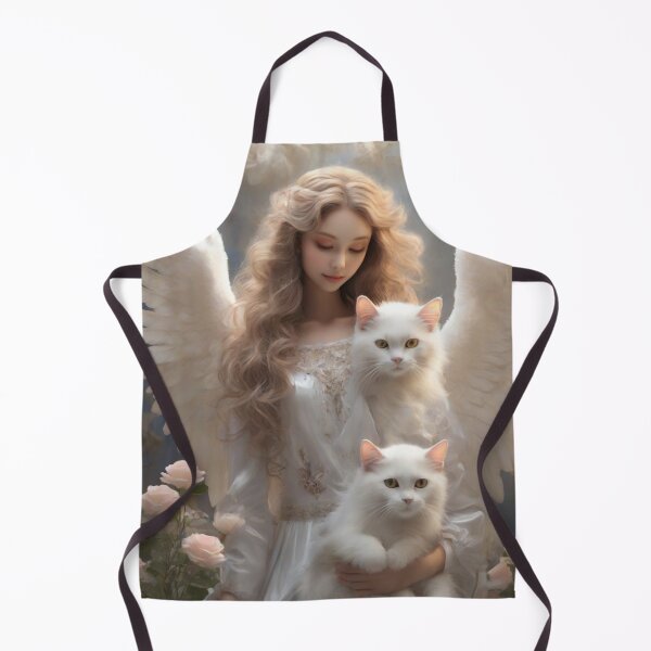 Item preview, Beautifull Angel Girl caring two white cats designed and sold by PawPawa.