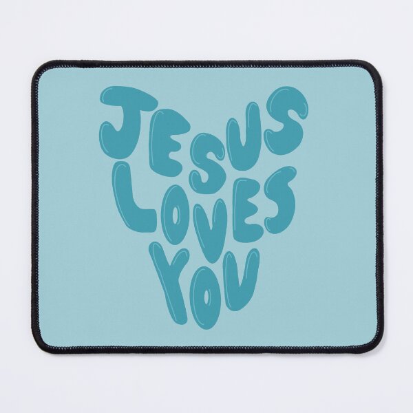 Artikelvorschau, Jesus liebt dich, blaues Herz entworfen und verkauft von coastal collective.