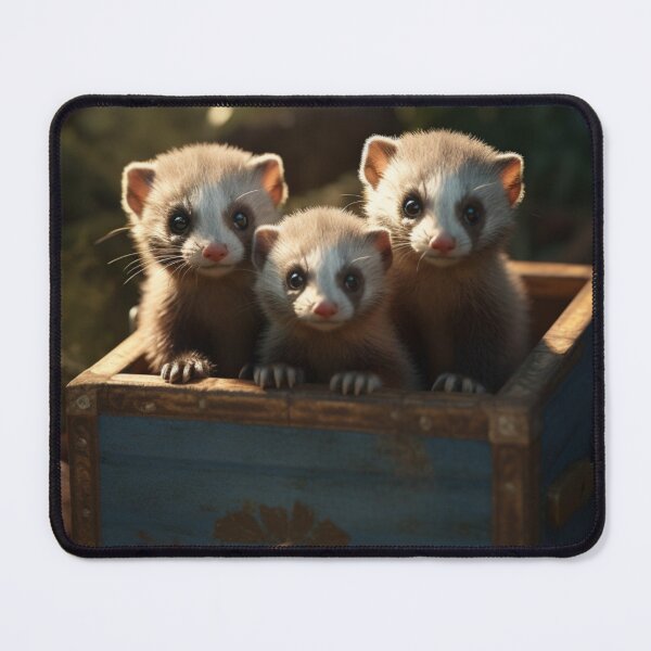 Item preview, Realistic Animals Timid Shy Pet Ferrets Unique Art Cute Furry Critters A895 designed and sold by MPCFICTION.