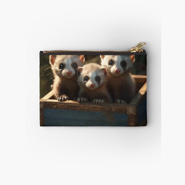 Item preview, Realistic Animals Timid Shy Pet Ferrets Unique Art Cute Furry Critters A895 designed and sold by MPCFICTION.