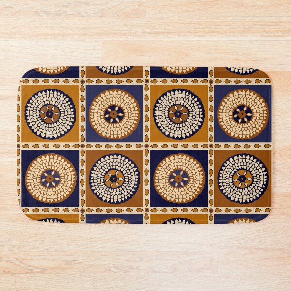 Item preview, African Tribal Sunflowers - Rust Navy Tan designed and sold by Esprit-Mystique.