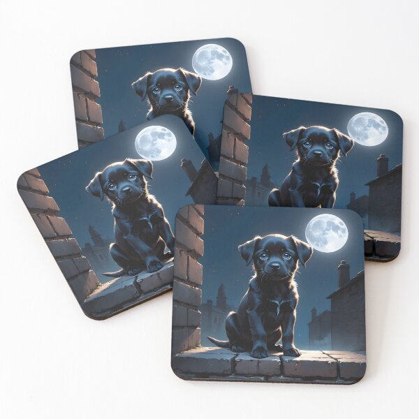 Item preview, Black dog under the moonlight designed and sold by Metaverse8.