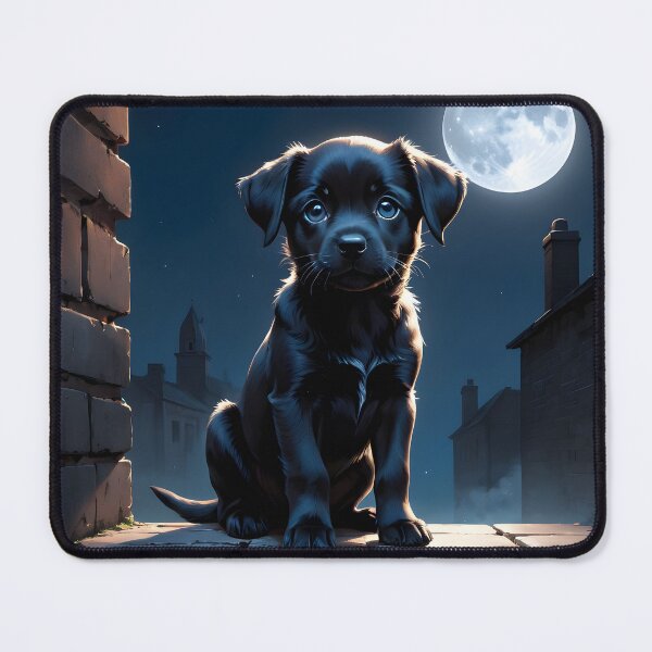 Item preview, Black dog under the moonlight designed and sold by Metaverse8.