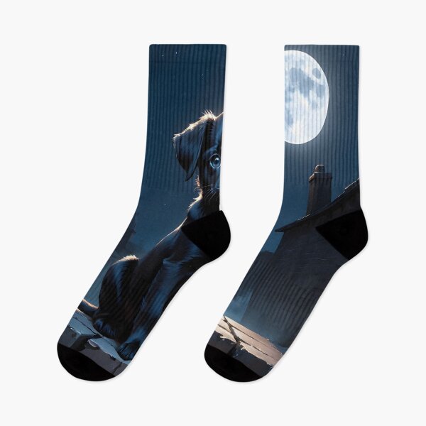Item preview, Black dog under the moonlight designed and sold by Metaverse8.
