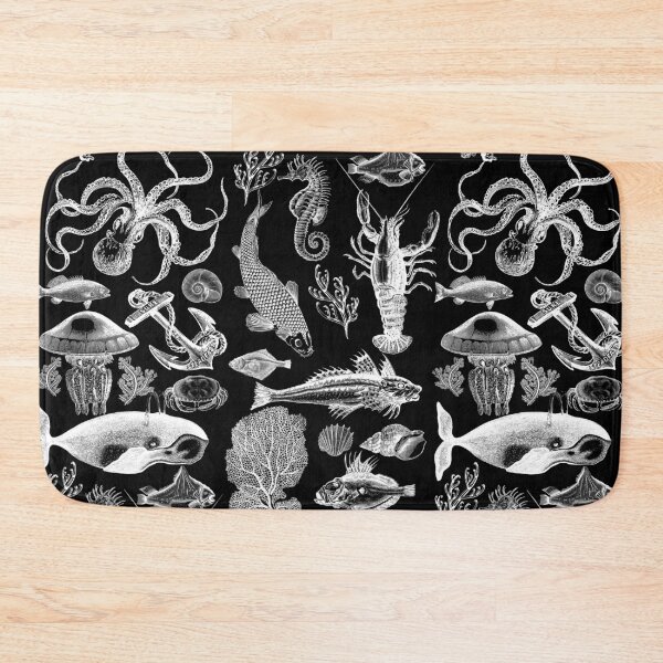 Item preview, Sea Creatures - White on Black designed and sold by GrayHareCards.