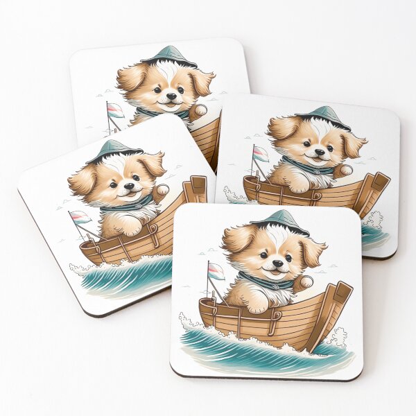 Item preview, CUTE DOG sailing a boat designed and sold by 123JUST4U.