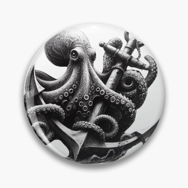 Artikelvorschau, Schwarz-weißes Oktopus-Design entworfen und verkauft von HausKatz.
