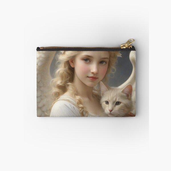 Item preview, Beautifull angel lady hugging her cat designed and sold by PawPawa.