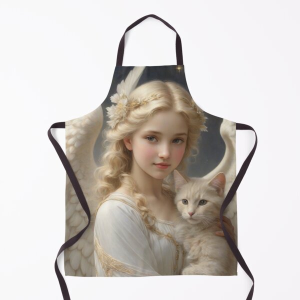 Item preview, Beautifull angel lady hugging her cat designed and sold by PawPawa.