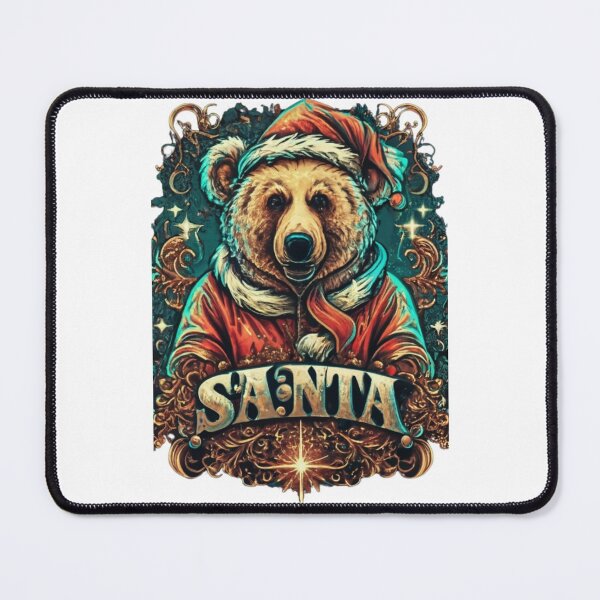 Item preview, A bear dressed as Santa,glitter style sparkle Shine, typography, anime designed and sold by pugshowsfashion.
