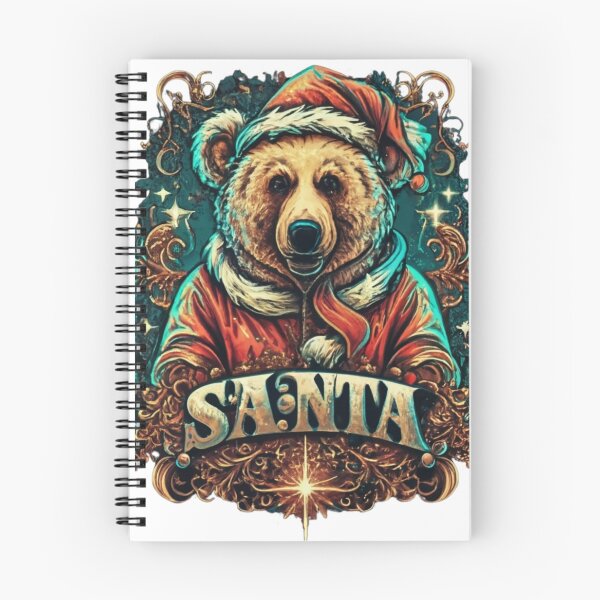 Item preview, A bear dressed as Santa,glitter style sparkle Shine, typography, anime designed and sold by pugshowsfashion.