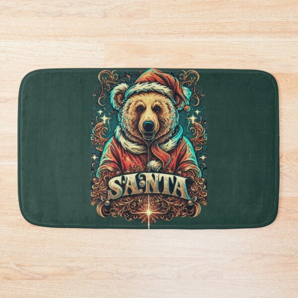 Item preview, A bear dressed as Santa,glitter style sparkle Shine, typography, anime designed and sold by pugshowsfashion.