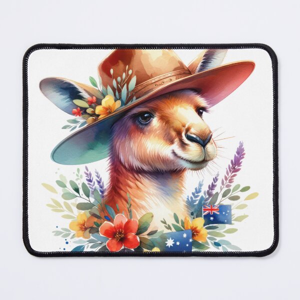 Item preview, Kangaroo in Akubra - Outback Style designed and sold by PrettyGifted.
