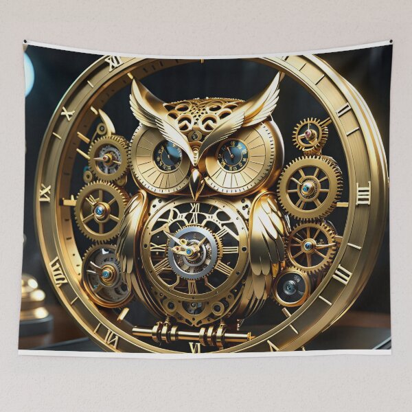 Item preview, Beautiful Owl Clock-Punk, Gold designed and sold by DarkRaven420.