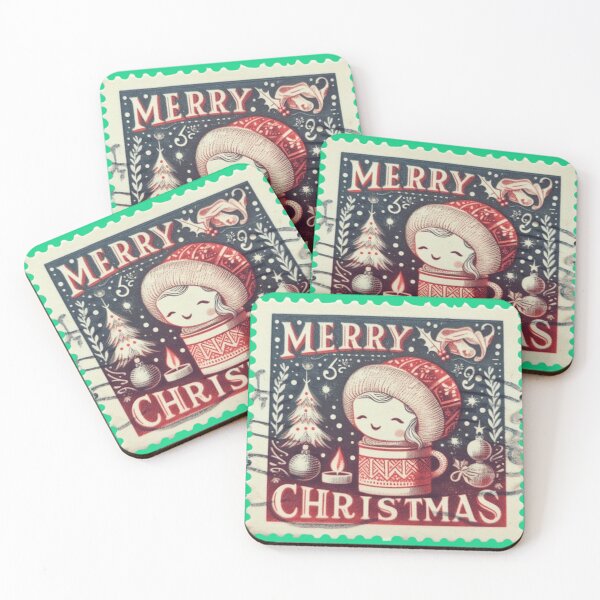 Item preview, Vintage Merry Christmas 5c US Postal Stamp designed and sold by Attire mukashaf.