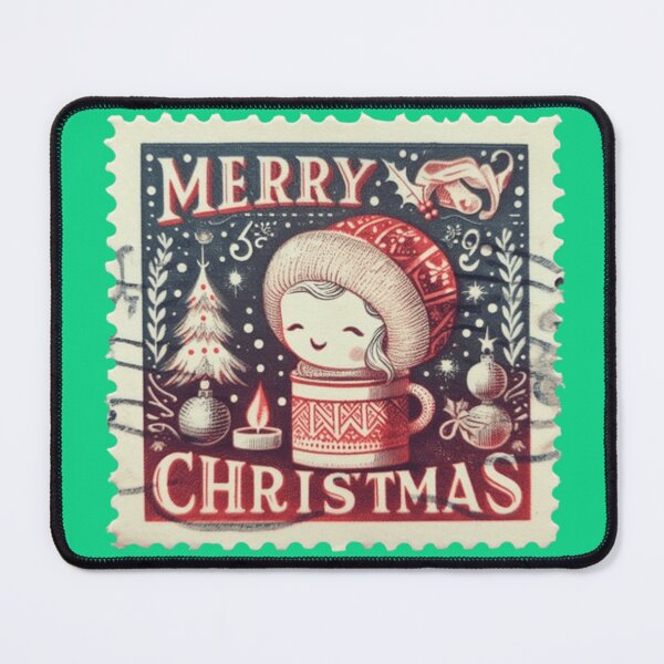 Item preview, Vintage Merry Christmas 5c US Postal Stamp designed and sold by Attire mukashaf.
