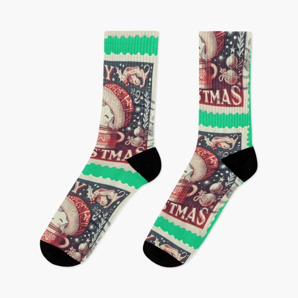 Item preview, Vintage Merry Christmas 5c US Postal Stamp designed and sold by Attire mukashaf.