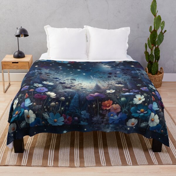 Item preview, Night in the Meadow: Starlit Wildflower Night Sky designed and sold by CoussaZau.