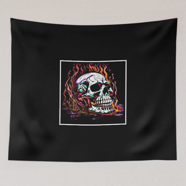 Item preview, flame skull tileartwork 2023 designed and sold by tileartwork.