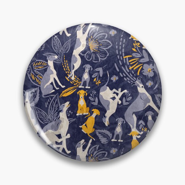 Item preview,  Greyhound midnight blue and yellow pattern designed and sold by Iluvmygreyhound.