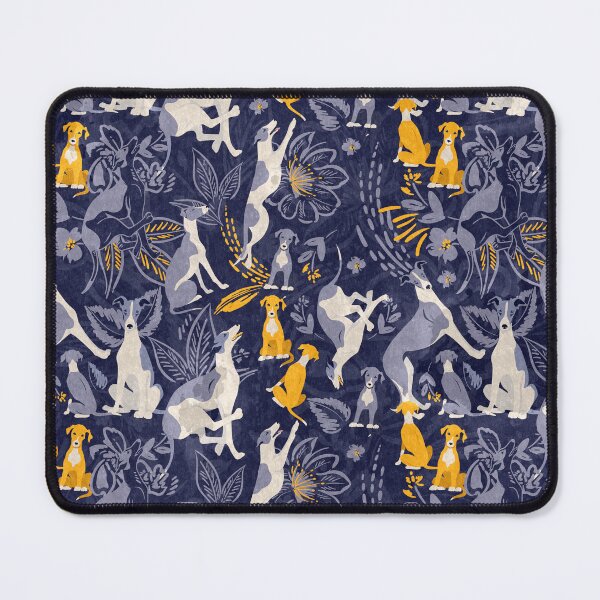 Item preview, Greyhound midnight blue and yellow pattern designed and sold by Iluvmygreyhound.