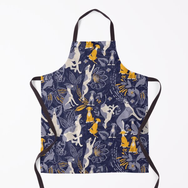 Item preview, Greyhound midnight blue and yellow pattern designed and sold by Iluvmygreyhound.