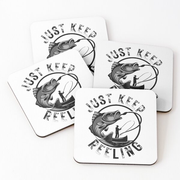Item preview, Just Keep Reeling. Fun fishing art. designed and sold by Verle-art.