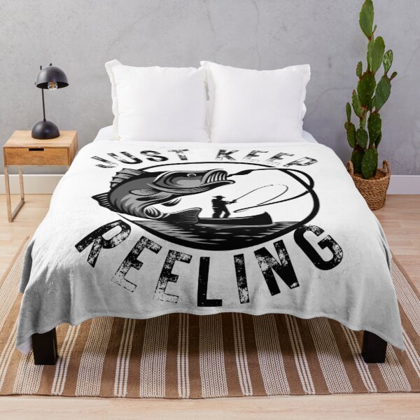 Item preview, Just Keep Reeling. Fun fishing art. designed and sold by Verle-art.