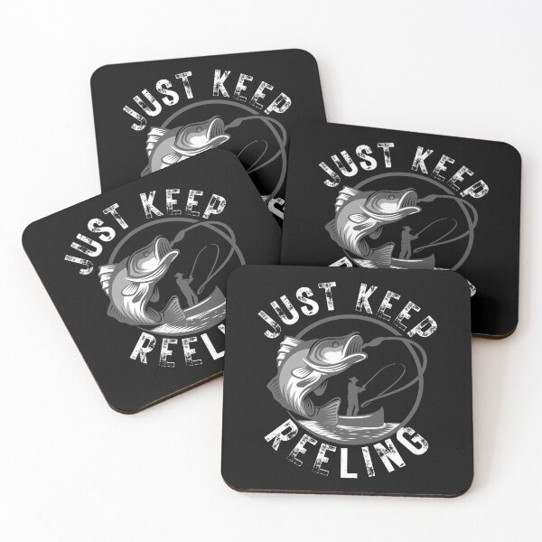 Item preview, Just Keep Reeling. Fun fishing art. designed and sold by Verle-art.