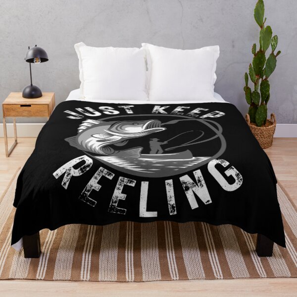 Item preview, Just Keep Reeling. Fun fishing art. designed and sold by Verle-art.