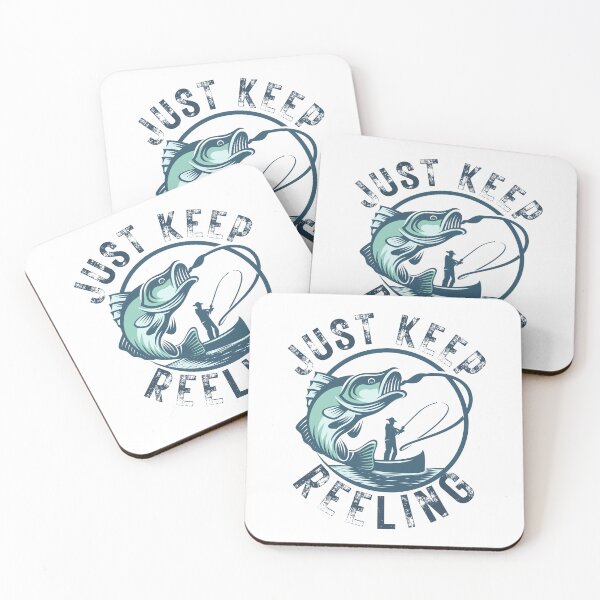 Item preview, Just Keep Reeling. Fun fishing art. designed and sold by Verle-art.